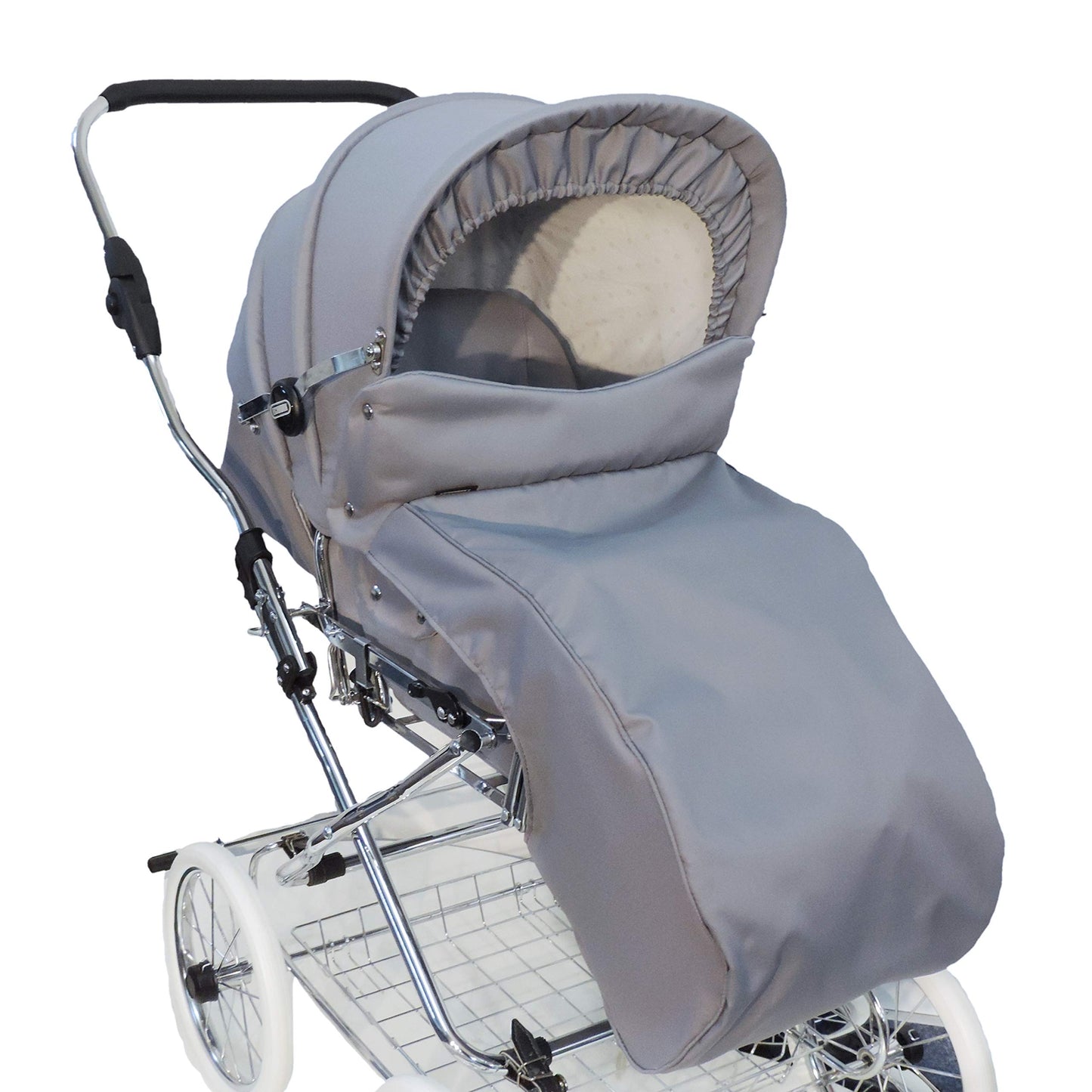 EICHHORN Kinderwagen Retro buggy sports buggy with leather strap frame and slider height adjustment, changeable viewing direction, fabric grey (EVA wheel)