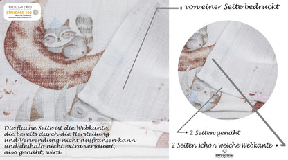 FENSILO - Mulltücher - Mullwindeln - 10er Pack 70x80 cm - Stoffwindeln, Made IN EU, schadstoffgeprüft - Spucktücher Set für Mädchen – Baby Mullwindeln- Rosa - Oeko-TEX Zertifiziert