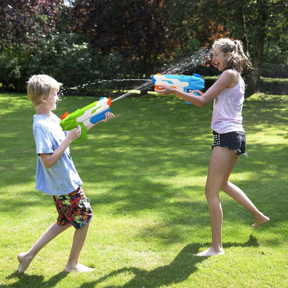 Delycazy Wasserpistole für Kinder, 2 Stücke Wasserpistole mit 10 Meter Großer Reichweite Super Wasser Soaker Spritzpistole 650ML Wasserspritzpistole Schwimmbad Strand Outdoor Spielzeug für Erwachsene