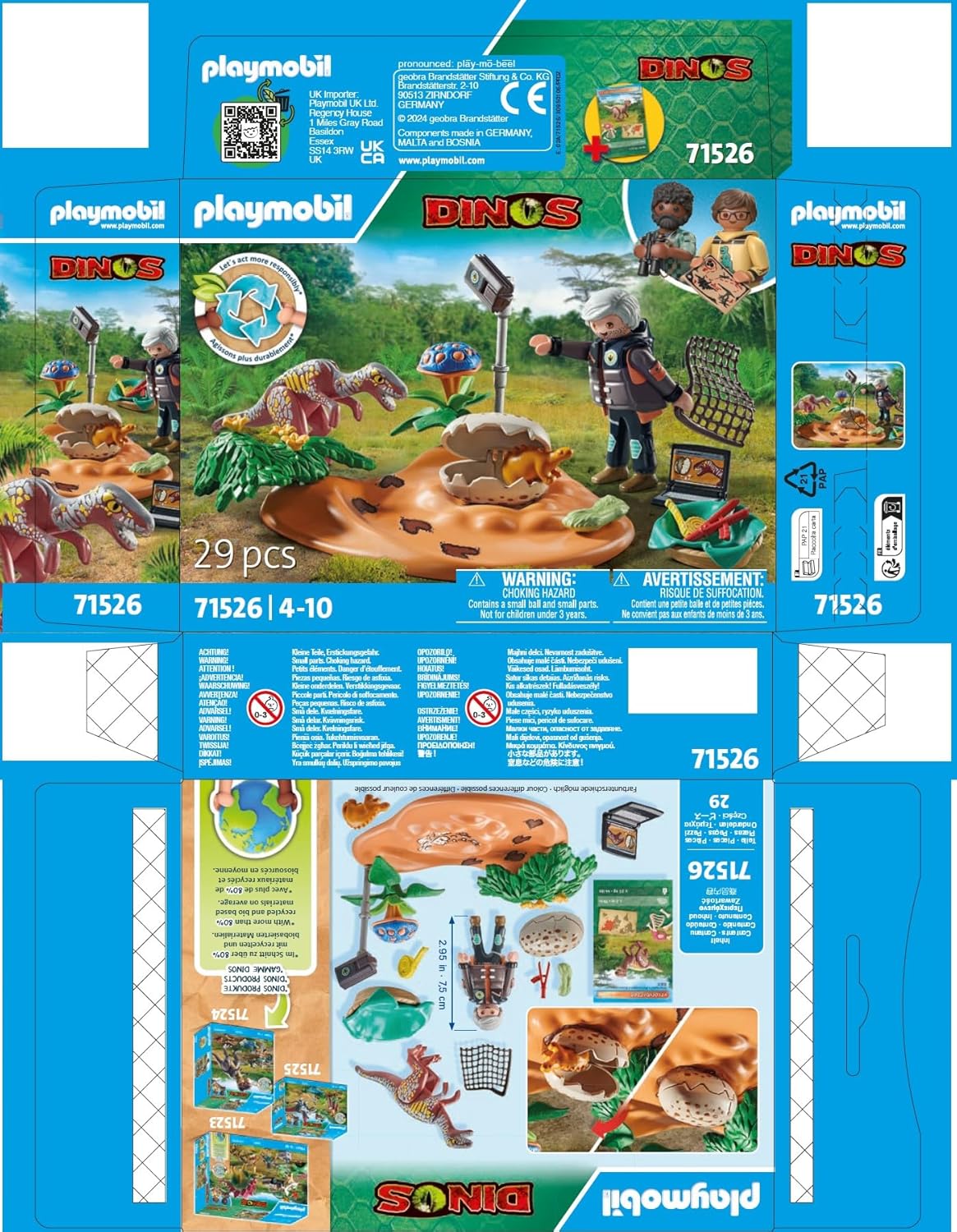 PLAYMOBIL | Dinos | Stegosaurus-Nest mit Eierdieb | nachhaltiges Spielzeug für Kinder ab 4 Jahren | 71526