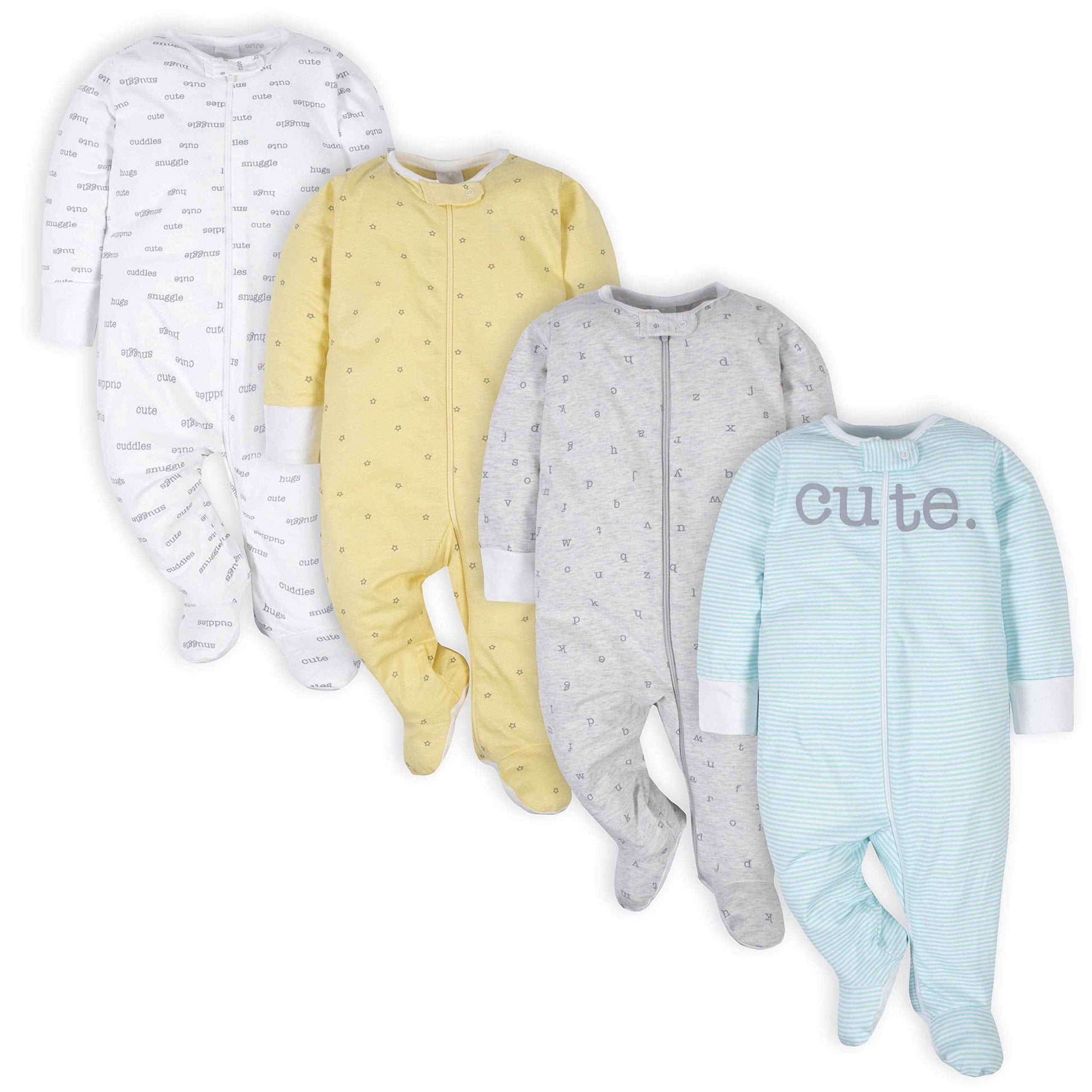 Gerber Unisex Baby 4 Pack Sleep 'N Play Footie Brisuren (4er Pack)