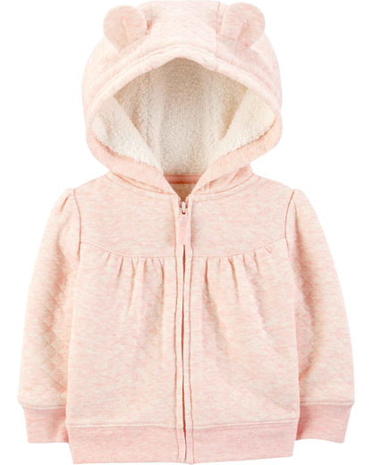 Simple Joys by Carter's Baby Girls' Hooded Sweater with Sherpa Lining Infant and Toddler Outerwear Jackets