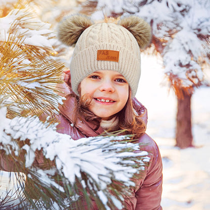 Kinder Wintermütze Schal Handschuhe Set - Strickmütze Beanie Hut für Mädchen Jungen 3-8 Jahre - Warme Winter Bekleidung