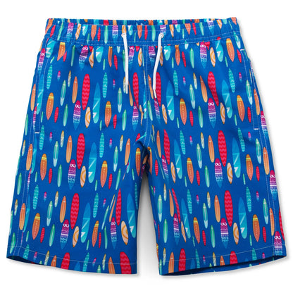 MEILONGER Boys' Swim Shorts Quick-drying Boardshorts with Mesh Lining Pockets and Adjustable Drawstring 