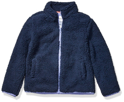 Amazon Essentials Mädchen Sherpa-Fleecejacke mit durchgehendem Reißverschluss