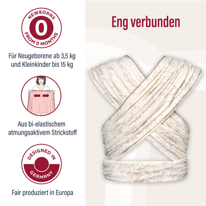 manduca Sling - Babytragetuch - Elastische Babytrage für Neugeborene von der Geburt bis zu 15 kg - Bio-Baumwolle - GOTS zertifiziert