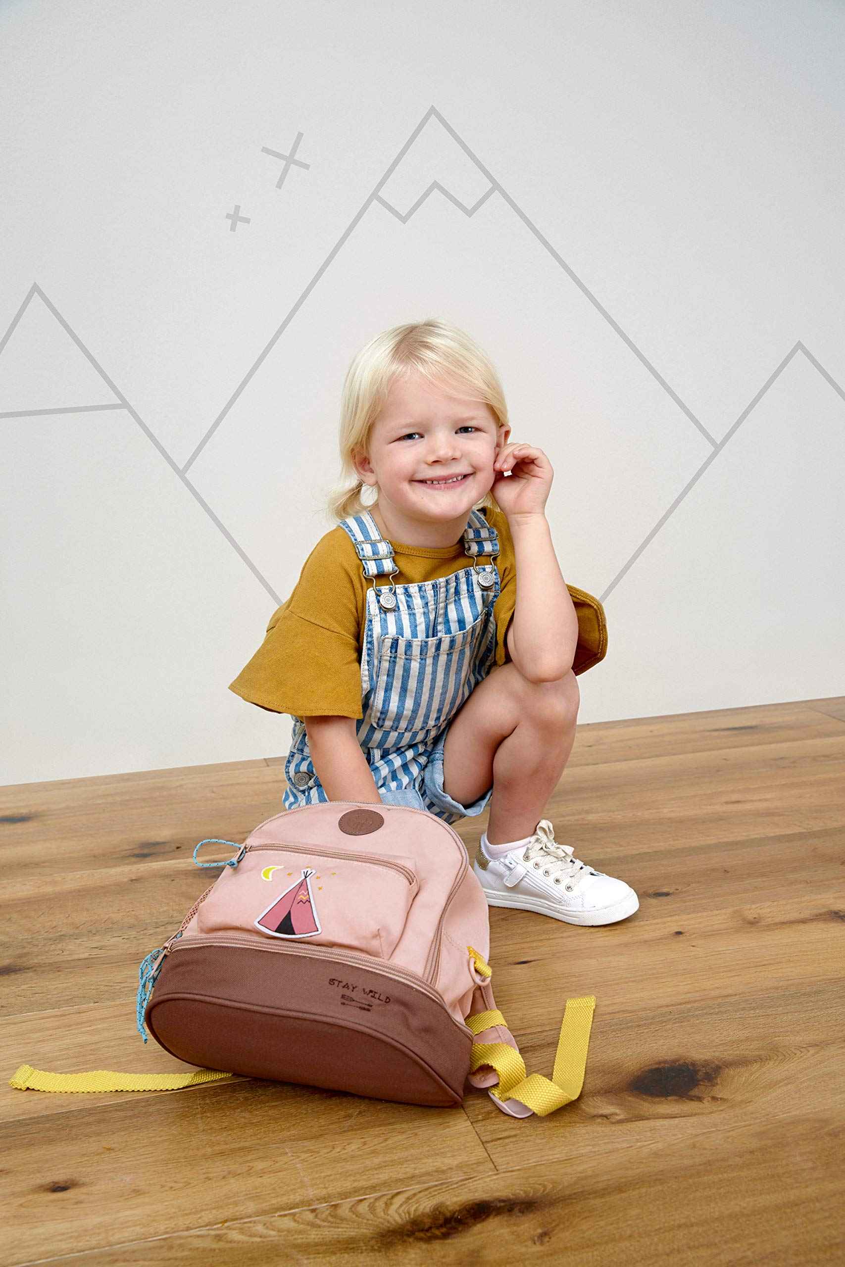 LÄSSIG Children's Backpack Nursery Bag with Chest Strap 6.5 L from 3 Years, Adventure Tractor, Kids Backpack