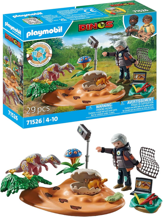 PLAYMOBIL | Dinos | Stegosaurus-Nest mit Eierdieb | nachhaltiges Spielzeug für Kinder ab 4 Jahren | 71526