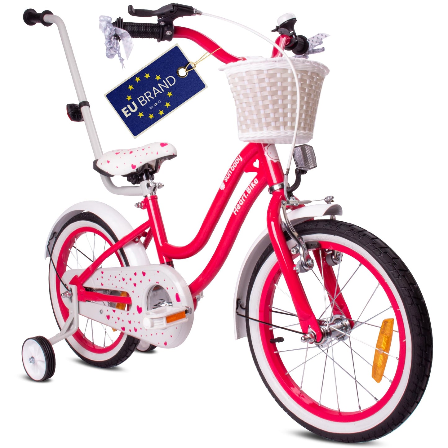 sun baby Mädchenfahrrad 12, 14 und 16 Zoll Radgröße Heart Bike zur Auswahl, mit Abnehmbarer Schubstange, Kinderfahrrad für Mädchen von 2 bis 6 Jahre - Meloni2