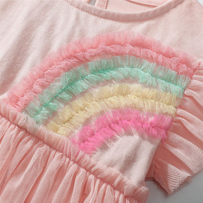 Kleinkind Mädchen Kurze Ärmel Ostern Kleid Baumwolle lässig Jersey Shirt Playwear Applique Kleid