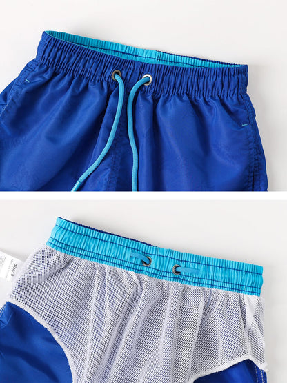 SERENYOU Boys' Board Shorts Children's Pattern Changing Swimming Shorts with Mesh Lining