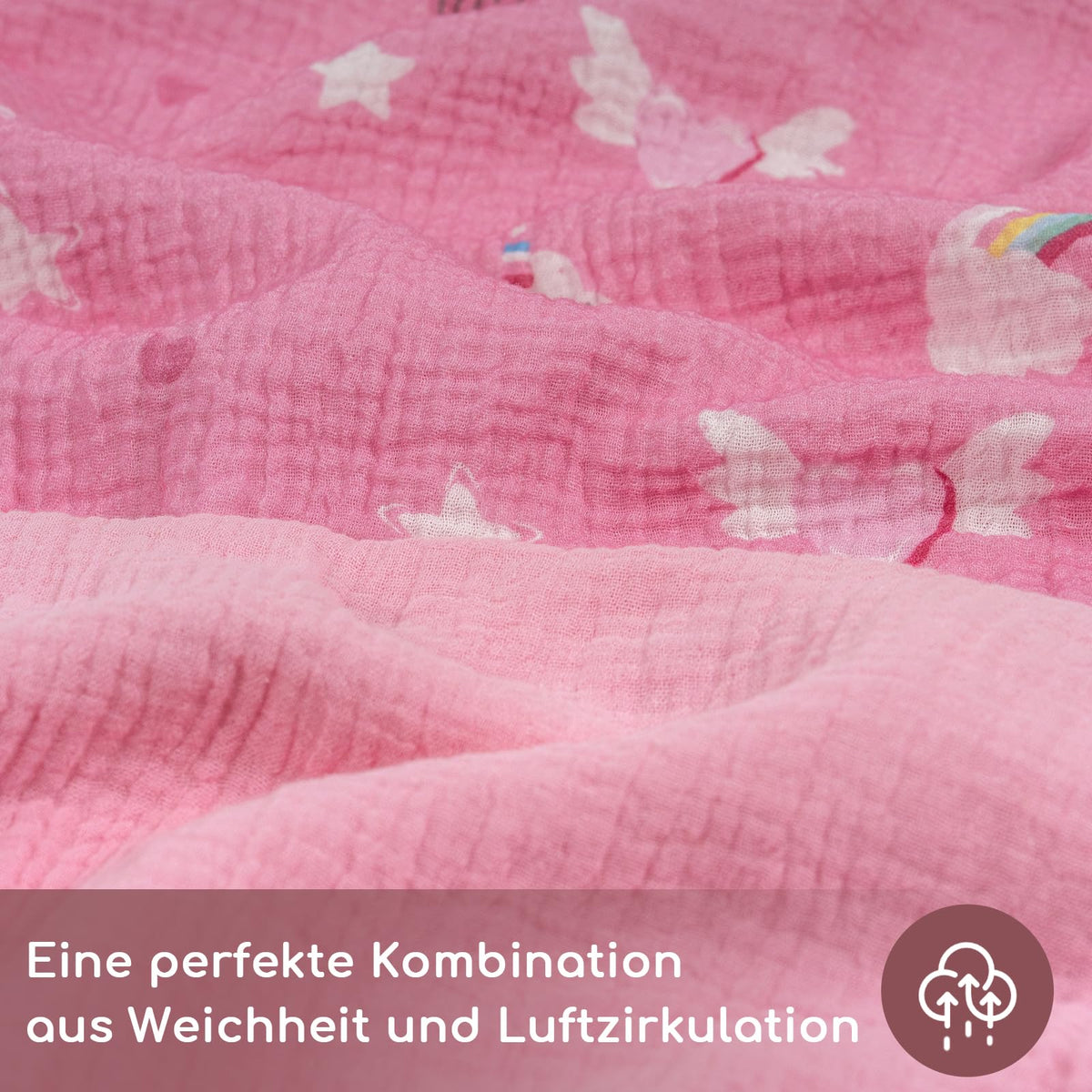 Musselin Kinderbettwäsche Set 100x135, Bettwäsche für Baby Kinder