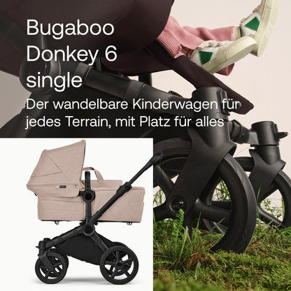Bugaboo Donkey 6 Single, 2-in-1-Kinderwagen, für Neugeborene & Kleinkinder | umbaubar zum Doppel- und Zwillingskinderwagen, doppelter Stauraum und komfortable Einhand-Lenkung, Heritage Black Meloni2