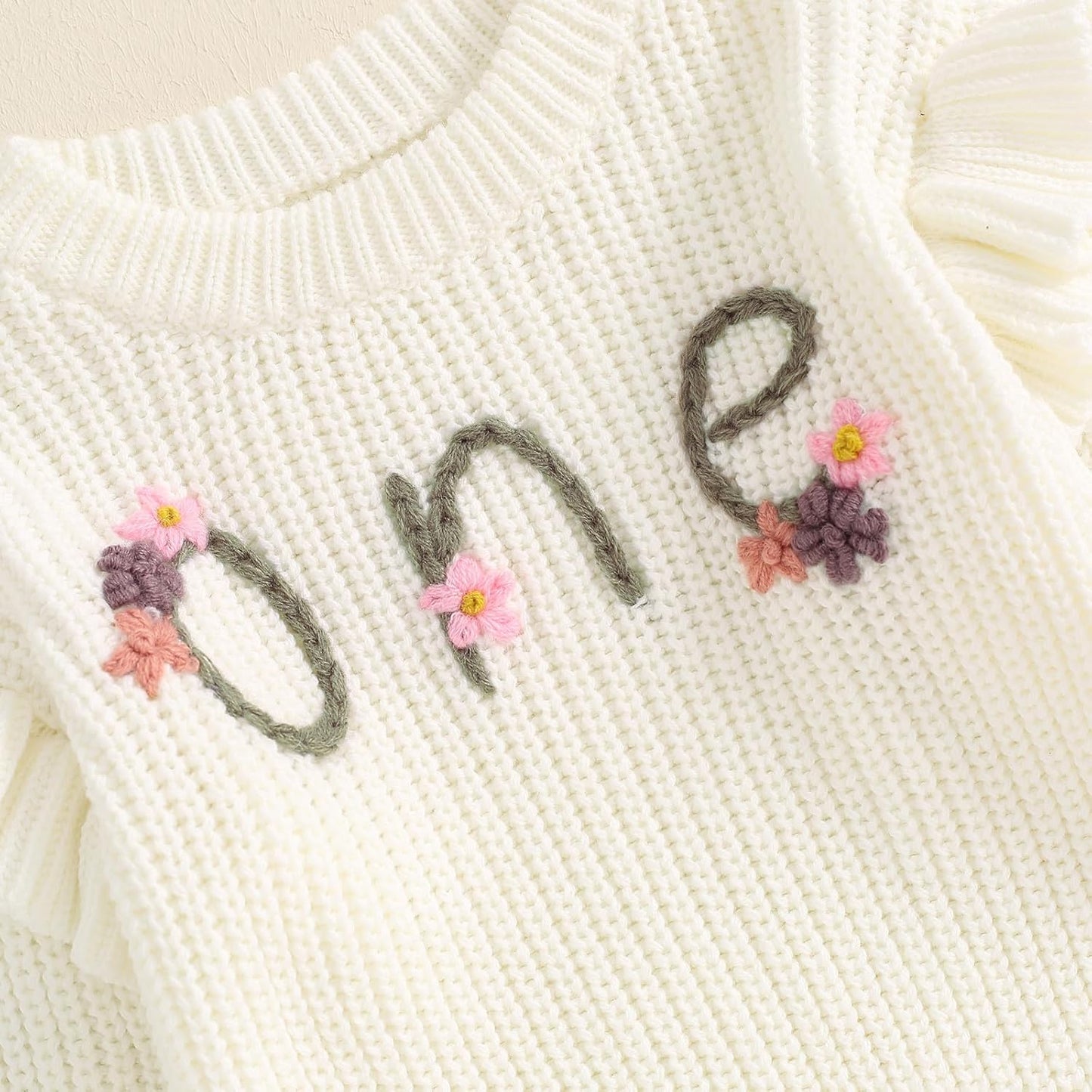 L&ieserram Baby Mädchen Jungen 1. Geburtstag Gestrickt Pullover Jumper Langarm Strickpullover Pulli Kleinkinder Kleidung Outfit Knitted Sweater 1 Jahr