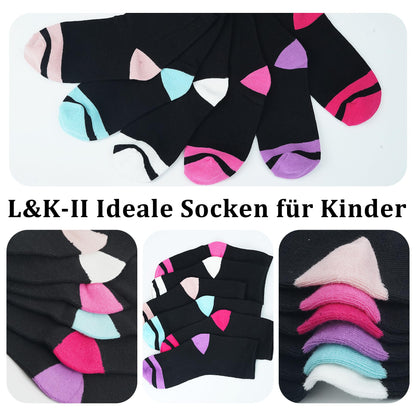 Libella 12 Paar Kindersocken Jungen Mädchen Sportsocken Fussball Wintersocken Baumwolle bunt Cotton modische makronen Füßlinge 2889VA