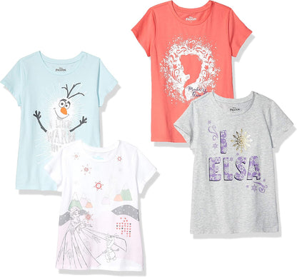 Essentials Disney | Marvel | Star Wars | Frozen | Princess Mädchen Kurzärmelige T-Shirts, Multi-Packs