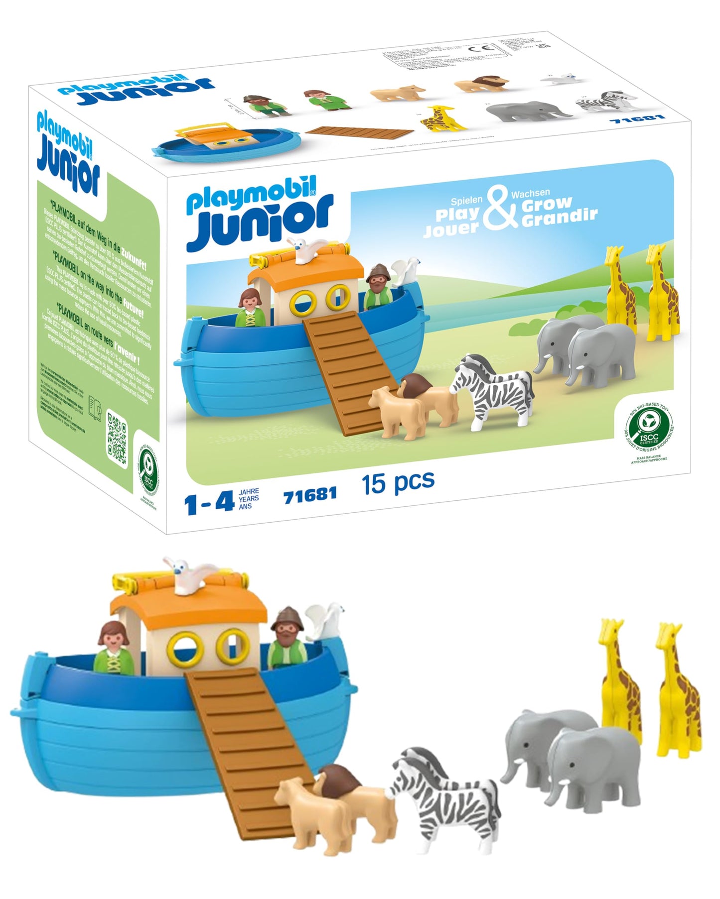 PLAYMOBIL JUNIOR | Tierpension mit Futterspender | nachhaltiges Spielzeug aus biobasierten Kunststoffen | für Kinder ab 1 Jahr | 71690