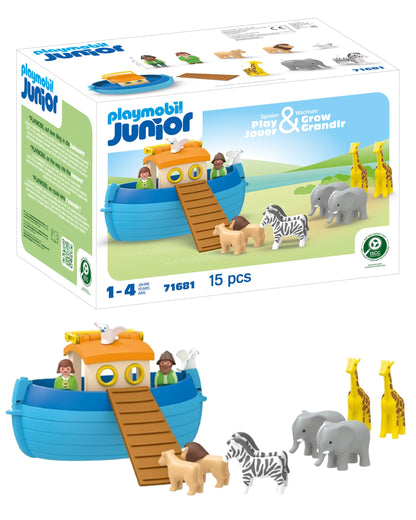 PLAYMOBIL JUNIOR | Tierpension mit Futterspender | nachhaltiges Spielzeug aus biobasierten Kunststoffen | für Kinder ab 1 Jahr | 71690
