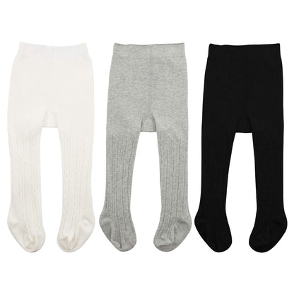 Baby Tights for Girls Soft Cotton Leggings Toddler Solid Knitted Socks Warm Stockings Newborn Trousers 