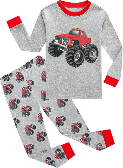 Kinder Jungen Pyjamas Langarm Baumwolle Winter Pyjama Set Feuerwehrauto Dinosaurier Bagger Traktor Zug Zweiteilige Nachtwäsche 1-7 Jahre 92 98 104 110 116 122
