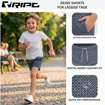 Schnelltrocknende Badeshorts für Jungen – UV50 Sonnenschutz für Aktiven Sommer Spaß