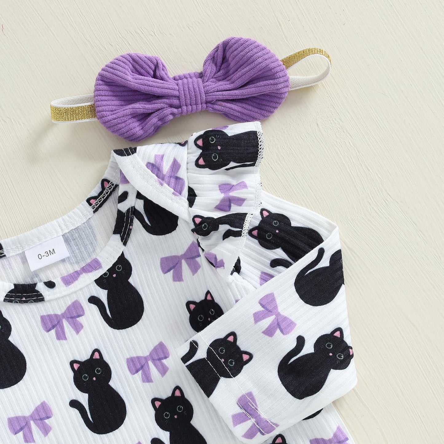 Geagodelia Baby Girl Halloween Clothing Outfit Pumpkin Ghost Baby Clothing Set Body Top + Jumpsuit Dress Newborn Soft Baby Set