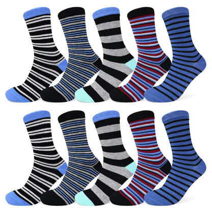 TUUHAW 10 Paar Kinder Socken für Mädchen und Jungen Socken Mit Motiv Schulkind Baumwolle Socken Bunt Gr. 23-38