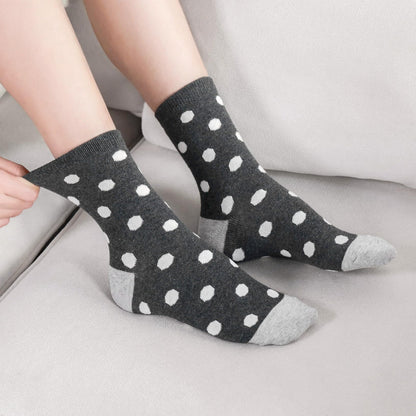 10 Paar Socken 35-38, Strümpfe Mädchen Baumwolle Lange Ringelsocken, Bunte Damensocken Baumwollsocken Mädchen mit Streifen Punkten