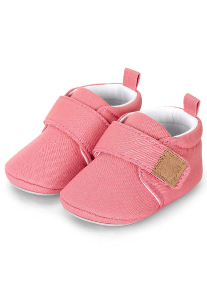 Sterntaler Krabbelschuhe uni - Baby Schuhe aus Canvas mit Klettverschluss - Baby und Kleinkind Hausschuh - aufgenähte Sternen Sohle rutschfest - Unisex Sneaker mit Jersey Futter - steingrün