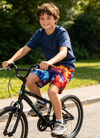 Fanient Badehose Jungen Schwimmshorts - 2 in 1 Badeshorts mit Kompression Liner für optimalen Komfort