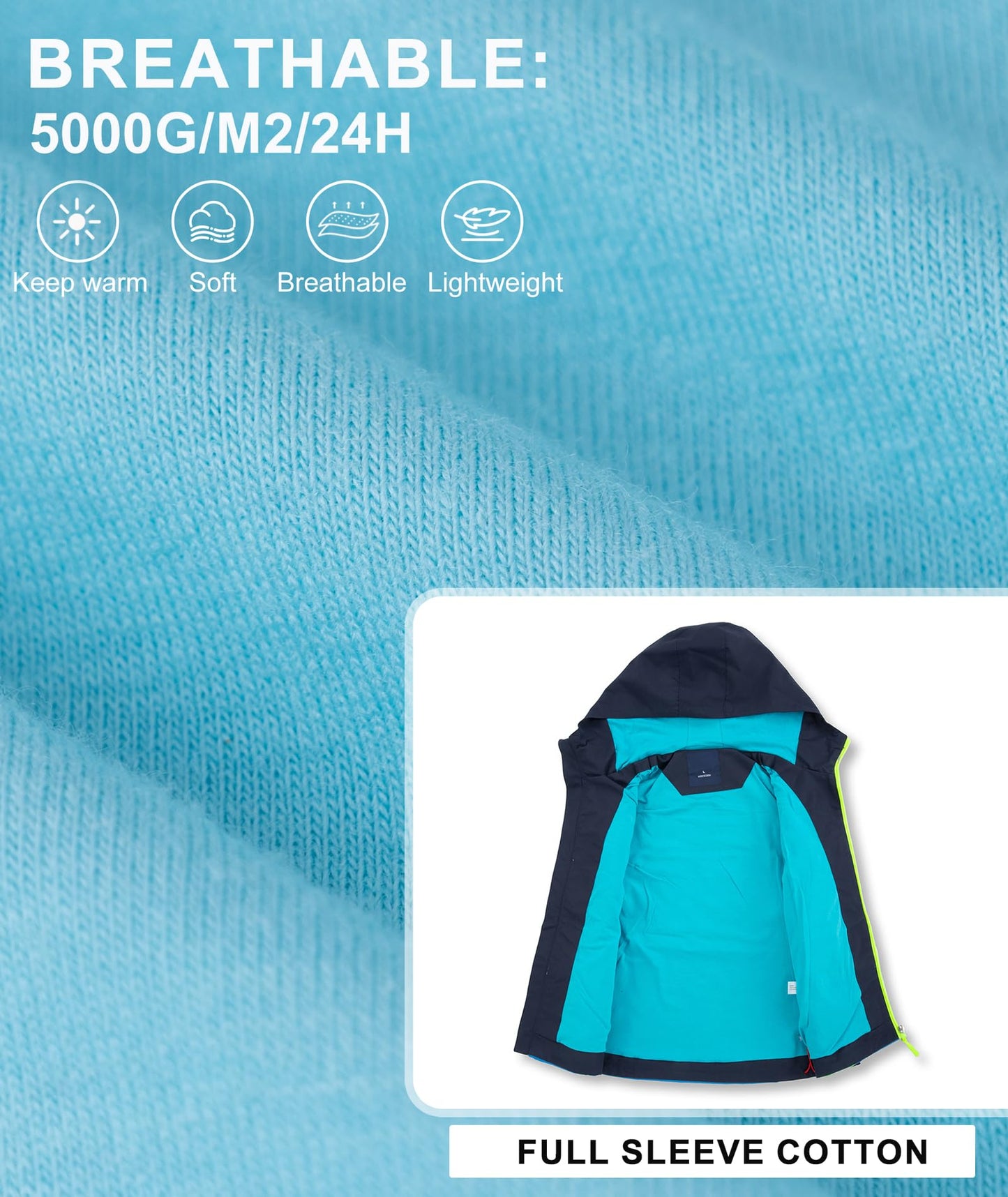 YOUNGSOUL Kinder Wind und Wasserdicht Regenjacke mit Farbblock