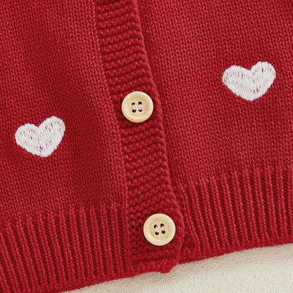 FOMOYUU Strickjacke für Kleinkinder und Neugeborene, Mädchen, langärmelig, Knopfleiste, Sweatshirt, Jacke, Herbst-Outfits