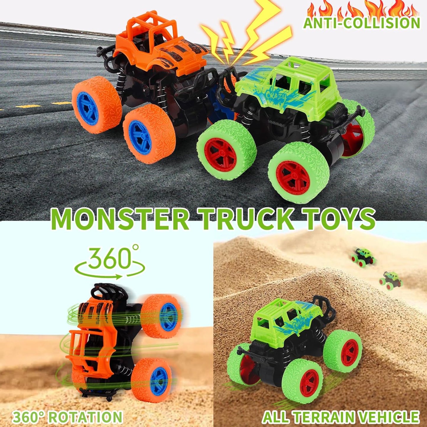 Echehi Sand Toy Set for Boys Girls 30 Pieces, Sandpit Toy Beach Toy with Folding Bucket, 16 Inch Water Ball, Monster Truck, Gemstones, Summer Toy for Indoor and Outdoor Use