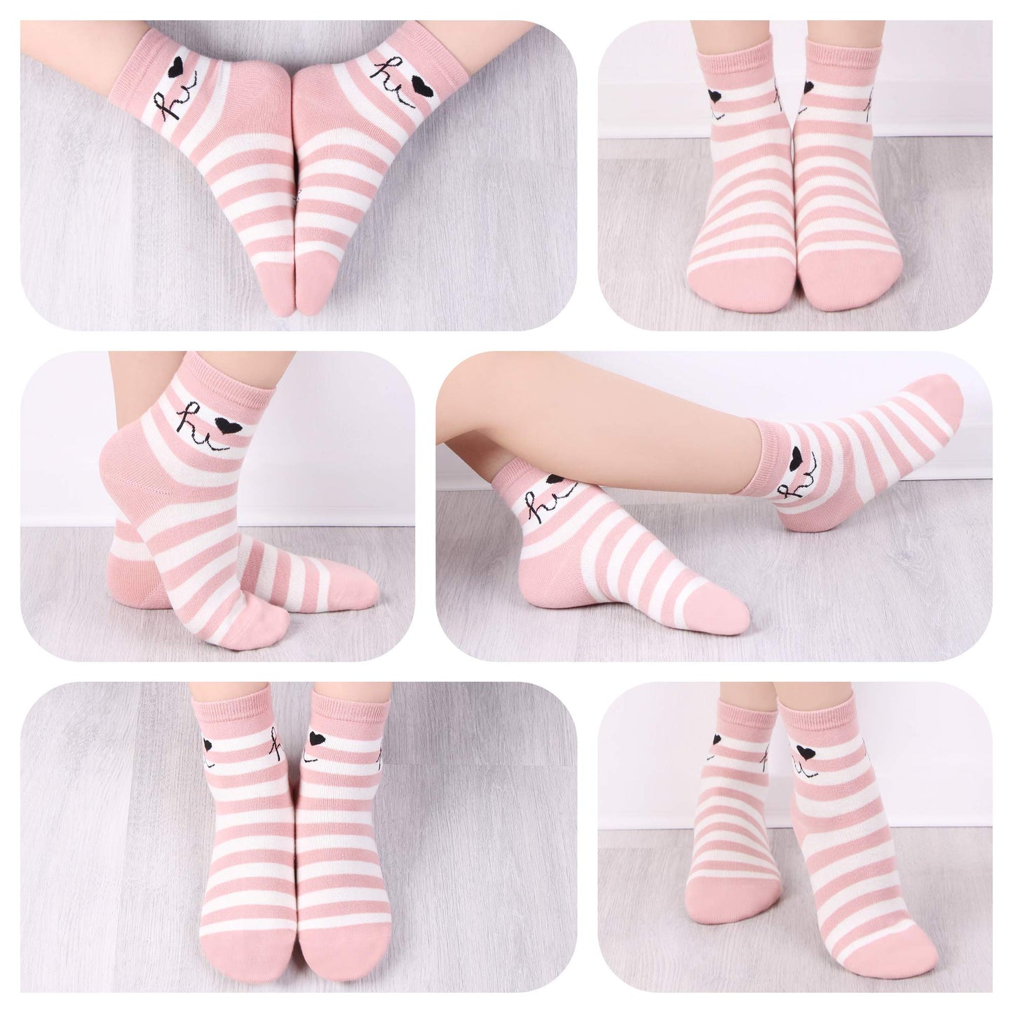 L&K-II 10er Kindersocken Mädchen Sneakersocken Baumwolle Mehrfarbig bunt Frühling Herbst 2823