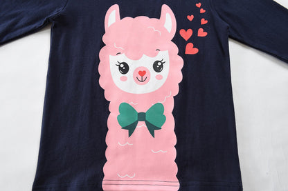 EULLA Children's Pyjamas Girls Long Sleeve Winter Pyjama Set Cotton Mermaid Unicorn Princess Cat Dino Two Piece Sleepwear 92 98 104 110 116 122