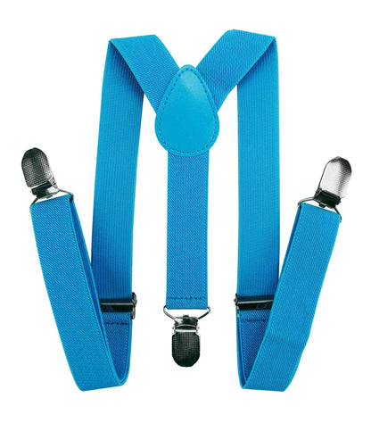 axy HTK25-1 Children's Boys Braces Y Shape Wide 2.5 cm with 3 Strong Clips Can be Combined with Bow Tie Plain Colours