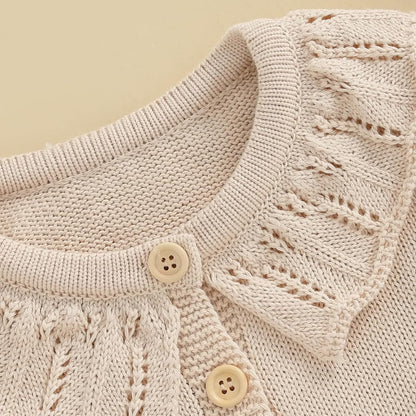 FOMOYUU Strickjacke für Kleinkinder und Neugeborene, Mädchen, langärmelig, Knopfleiste, Sweatshirt, Jacke, Herbst-Outfits