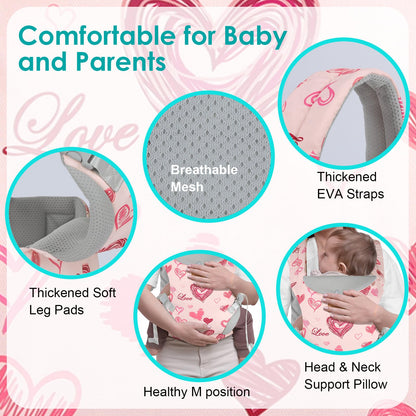 YooxArmor Babytrage für Neugeborene ab Geburt,Ergonomische gemütlich und leichtgewichtig Babybauchtrage mit Nackenstütze,Rückentrage Baby-Tragetasche Geeignet für 3-30 kg