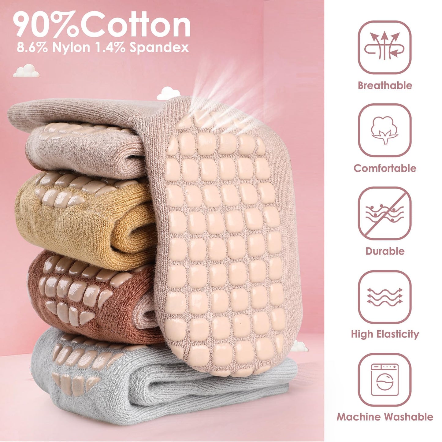 Simpeak Baby Socks, ABS Socks, Non-Slip Baby Socks, Non-Slip Baby Socks, Boys and Girls, Stopper Socks, Baby 0-36 Months