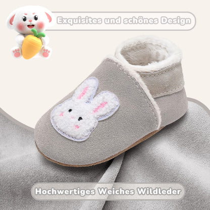 IceUnicorn Baby's Crawling Shoes, Winter First Walking Shoes, Baby Lined Leather Shoes, Soft Leather, Suede Soles, Leather Slippers