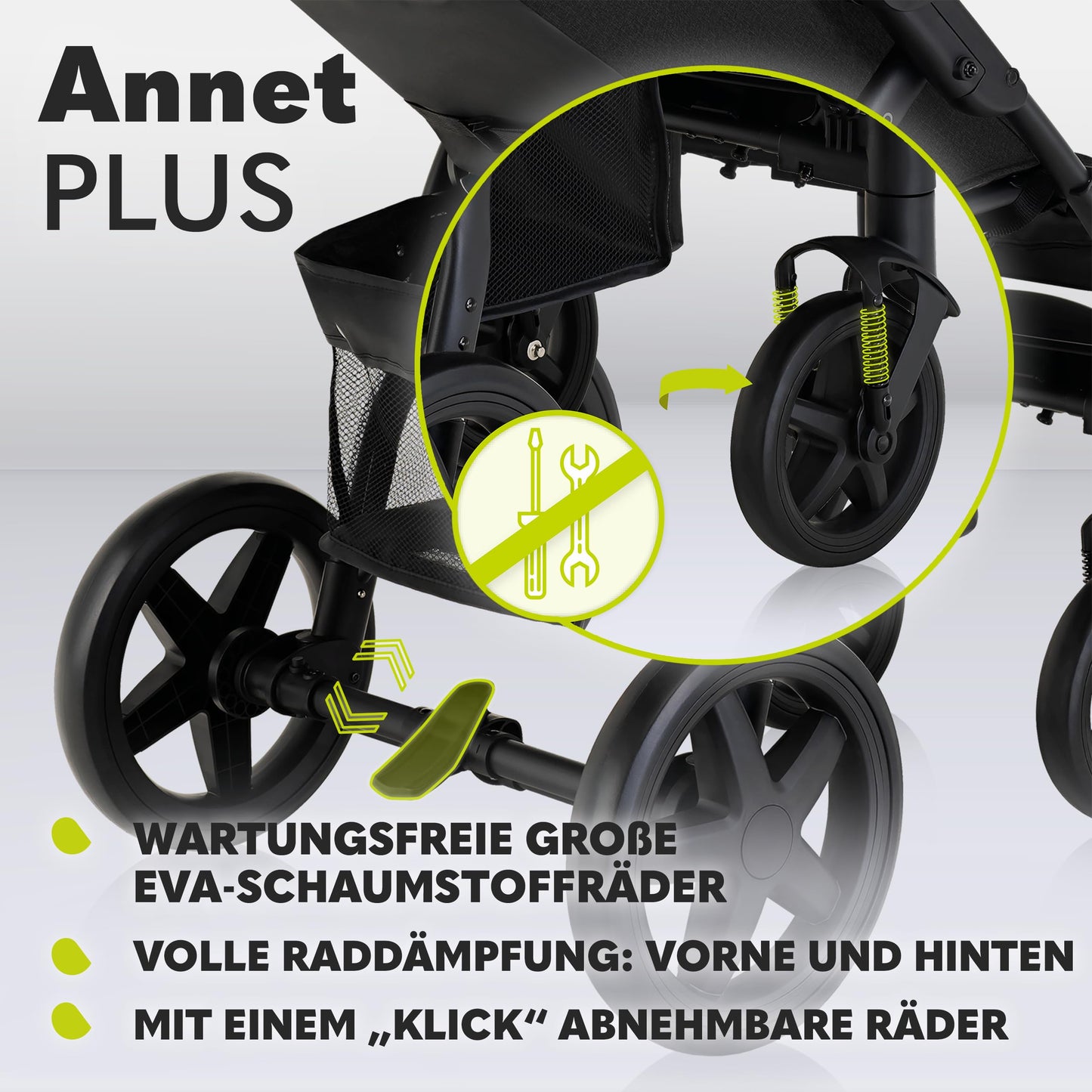 LIONELO Annet Plus Buggy up to 22 kg with Reclining Function, Small Folding Pushchair with Accessories, EVA Foam Wheels, Mosquito Net, Foot Cover Drink Holder, Basket Dreamin
