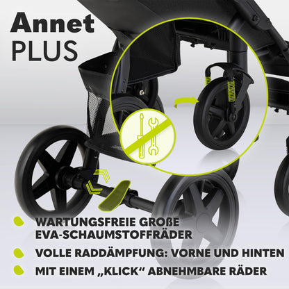 LIONELO Annet Plus Buggy up to 22 kg with Reclining Function, Small Folding Pushchair with Accessories, EVA Foam Wheels, Mosquito Net, Foot Cover Drink Holder, Basket Dreamin