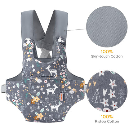 GAGAKU Puppentrage ab 3 Jahre Bauchtrage Babypuppen Zubehör Schultergurte Babytrage Puppe Kleinkind Puppentragetasche Stofftiertrage Kuscheltierträger - Rose - Kaninchengarten