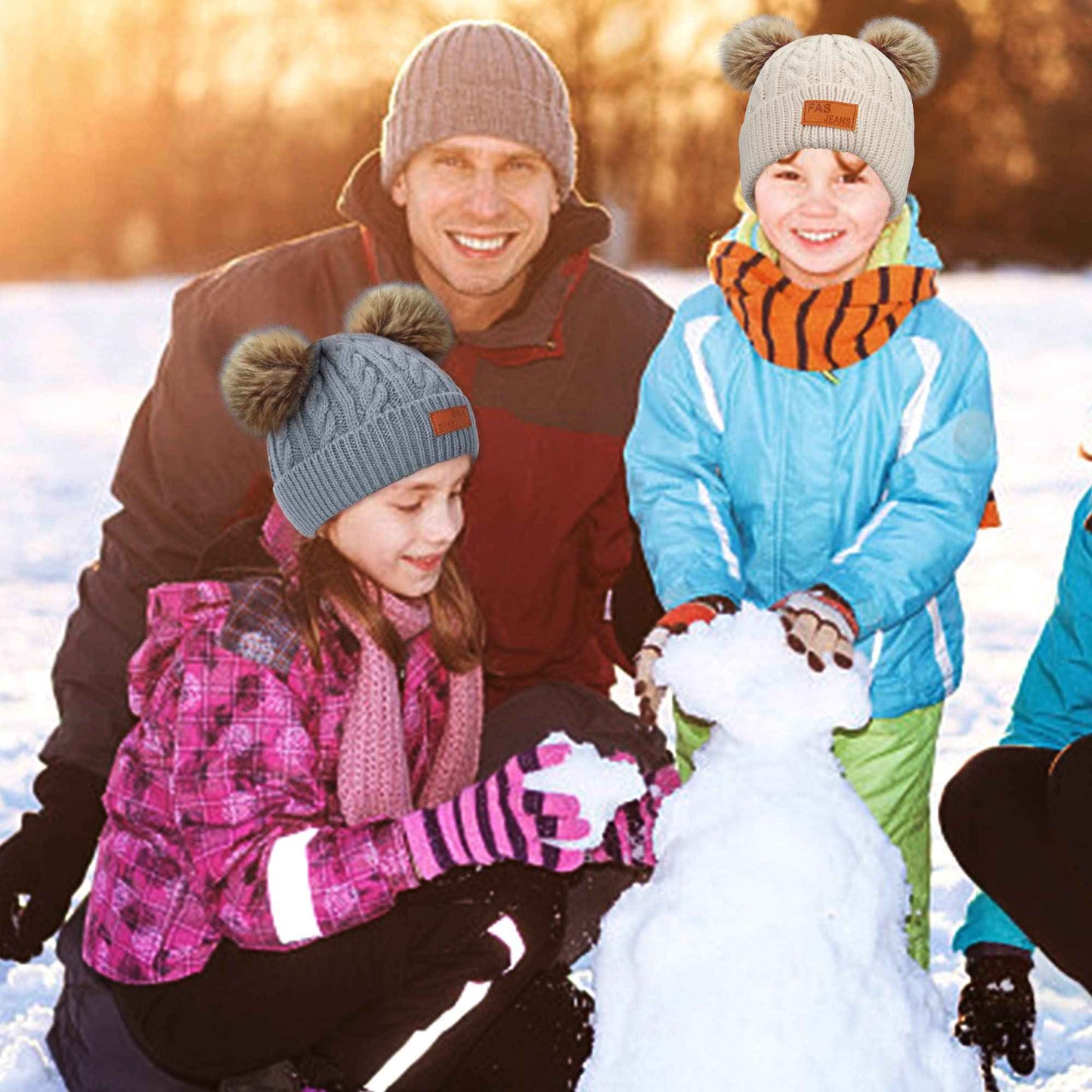 Kinder Wintermütze Schal Handschuhe Set - Strickmütze Beanie Hut für Mädchen Jungen 3-8 Jahre - Warme Winter Bekleidung