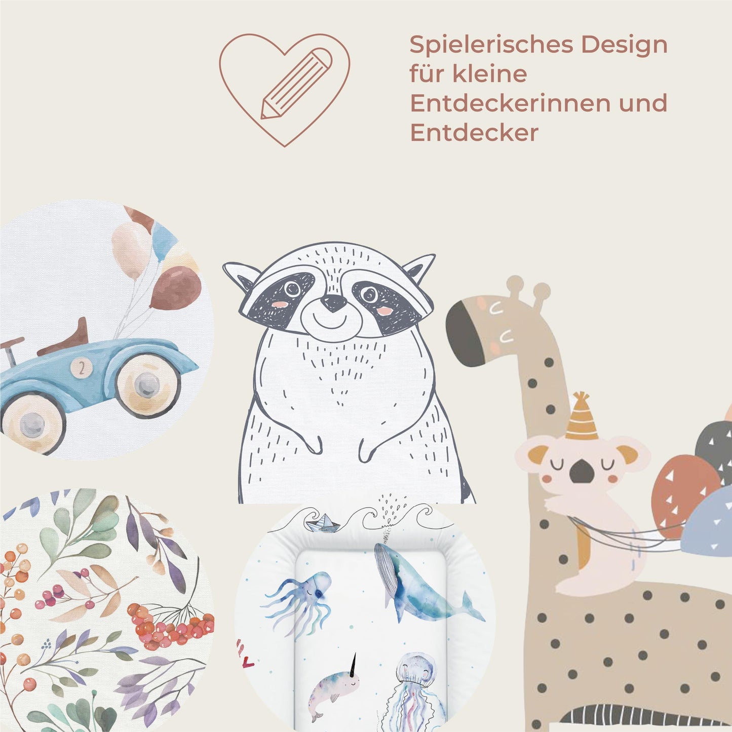Ceba Baby® weiche Wickelauflage 50x70 cm - Baby Wickelunterlage - Wickeltischauflage für Junge und Mädchen - Wasserdicht, abwaschbar - OEKO-TEX® Standard 100 - Made in EU - Waldfreunde
