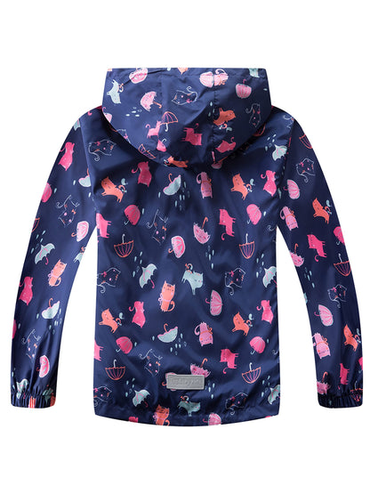 YOUNGSOUL Girls Rain Jacket Wind and Waterproof Transition Jacket 