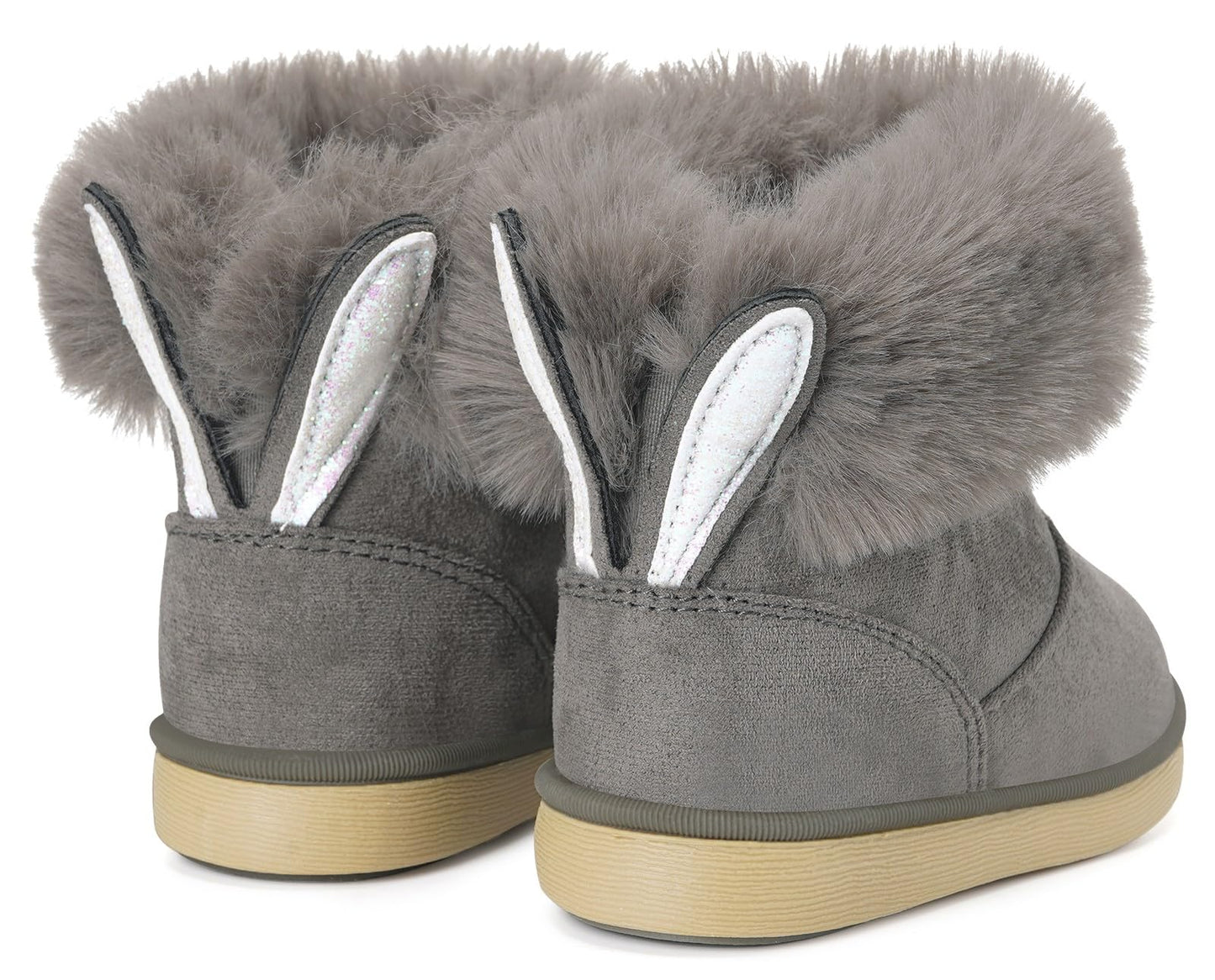 Gaatpot Baby Boots, Girls' Boots, Winter Shoes, Snow Boots, Children's Slip-On Boots, Warm Plush Lined, Comfortable, Rabbit Ears, Shoes, EU 20-29