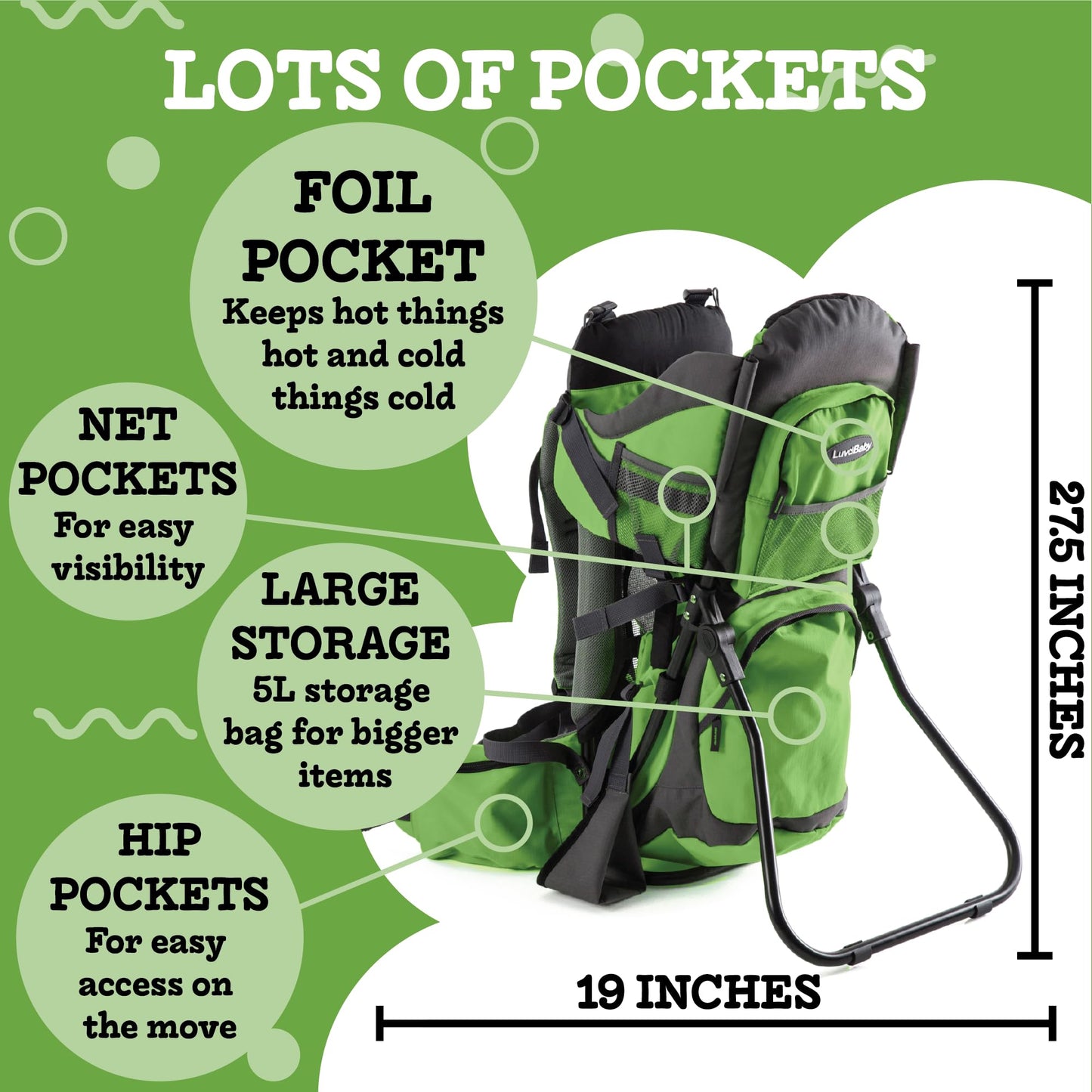 Luvdbaby Kraxe Kindertrage bis 18 Kg - Ergonomisch Kindertragerucksack für Kinder - Premium Toddler Carrier - Baby Tragerucksack - Babytrage Rückentrage Kleinkind - Rucksack mit Kindersitz