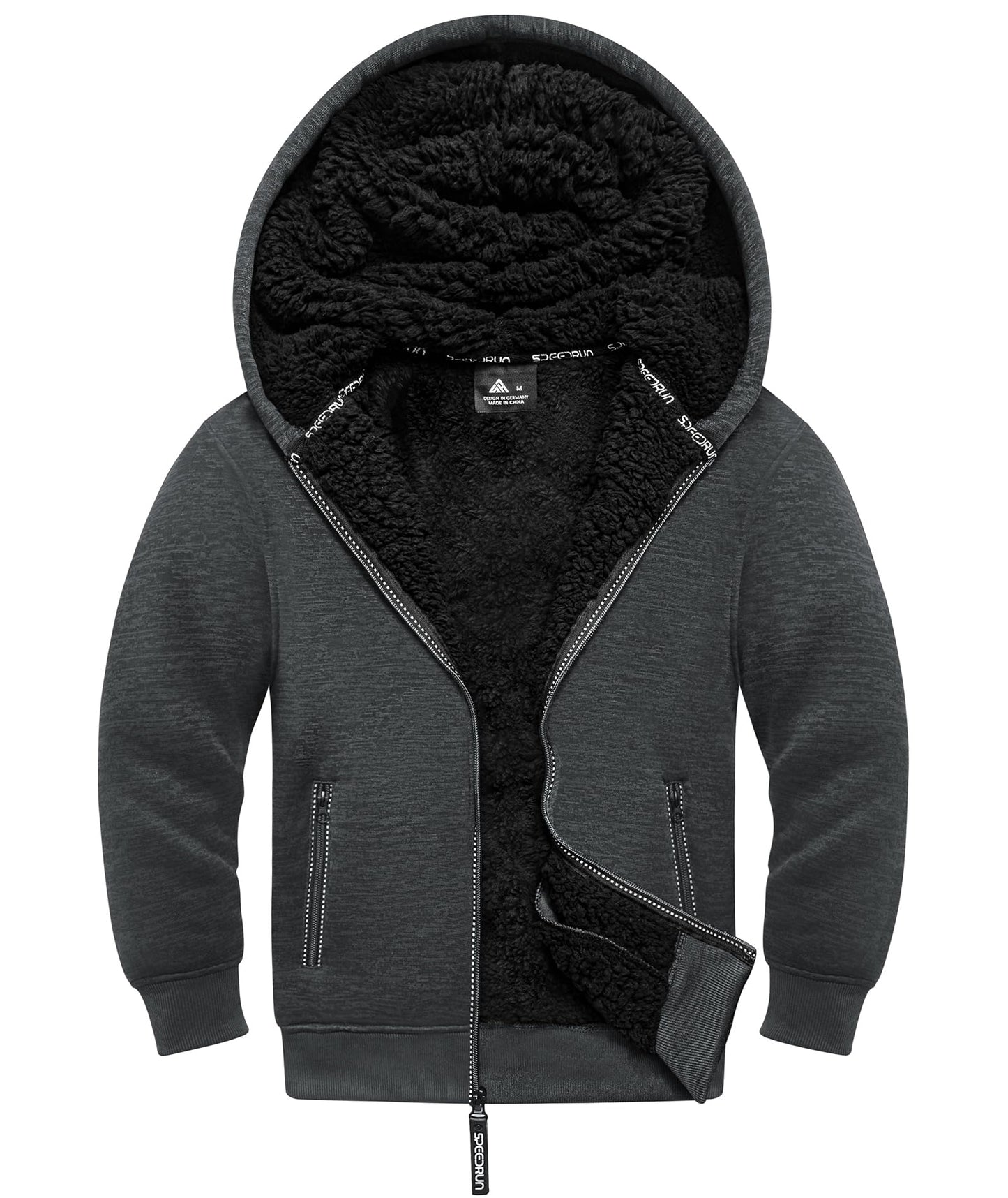 JACKETOWN Boys' Sweat Jacket Lined Children's Hoodie Sweatshirt Hoodie Fleece Jacket with Hood Long Sleeve Warm Winter Jacket Classic Pullover with Zip