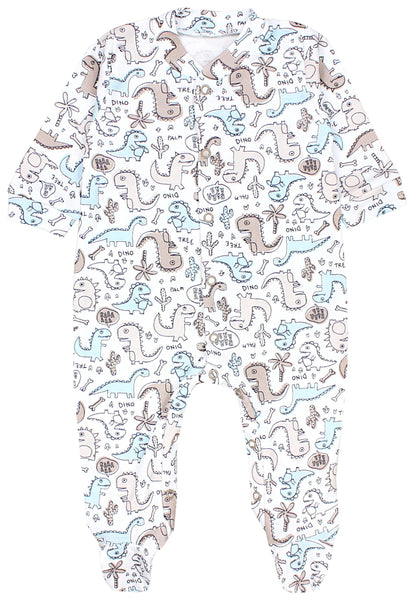 TupTam Baby Jungen Schlafstrampler Langarm Strampler Schlafanzug mit Fuß 3er Pack